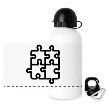 puzzle pieces - Panoramic Thermal Bottle with Lid 500 ml - white - Front