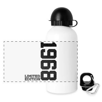 58. GEBURTSTAG LIMITED EDITION 1968 - Panorama Trinkflasche mit Deckel 500 ml - Weiß - Vorne