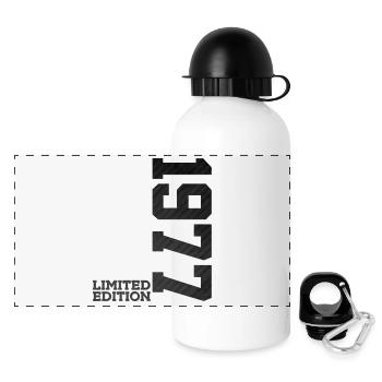 49. GEBURTSTAG LIMITED EDITION 1977 - Panorama Trinkflasche mit Deckel 500 ml - Weiß - Vorne