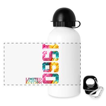 66. GEBURTSTAG LIMITED EDITION 1960 - Panorama Trinkflasche mit Deckel 500 ml - Weiß - Vorne