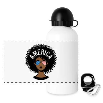America Afro - Panoramic Thermal Bottle with Lid 500 ml - white - Front