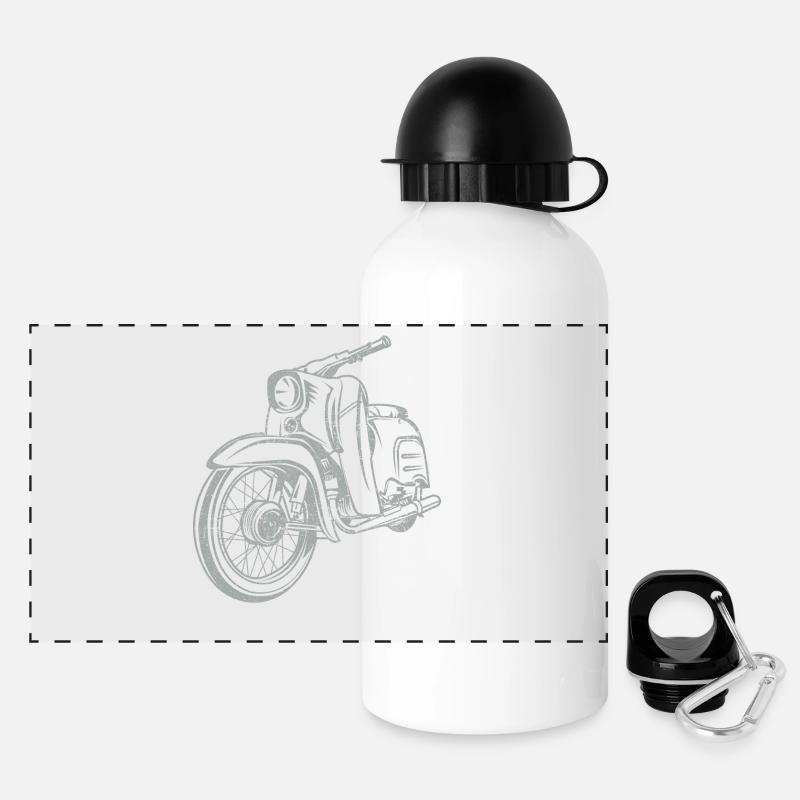 Simson Swallow KR51 vintage lineart silhouette - Panoramic Thermal Bottle with Lid 500 ml - white