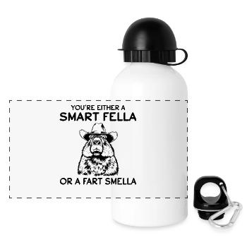 You're Either A Smart Fella Or A Fart Smella Funny - Panoramic Thermal Bottle with Lid 500 ml - white - Front