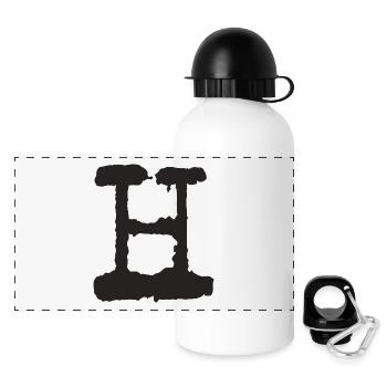 H - Panorama Trinkflasche mit Deckel 500 ml - Weiß - Vorne