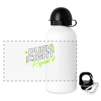 Push. Fight. Repeat. – Stärke im Loop - Panorama Trinkflasche mit Deckel 500 ml - Weiß - Vorne