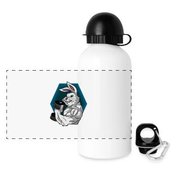 pumpernickel! Rabbits pumping - Panoramic Thermal Bottle with Lid 500 ml - white - Front