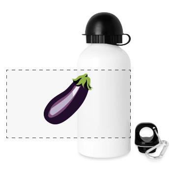Aubergine - Gourde panoramique avec couvercle 500 ml - blanc - Devant