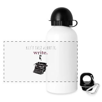 don’t talk about it,write - Gourde panoramique avec couvercle 500 ml - blanc - Devant
