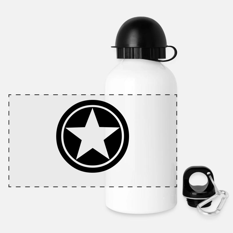 Cercle symbole étoile - Gourde panoramique avec couvercle 500 ml - blanc