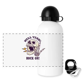 Hell yeah - rock sur - Gourde panoramique avec couvercle 500 ml - blanc - Devant