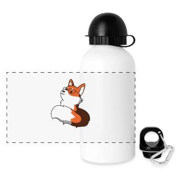 renard avec des lunettes idée cadeau idée nerd - Gourde panoramique avec couvercle 500 ml - blanc - Devant