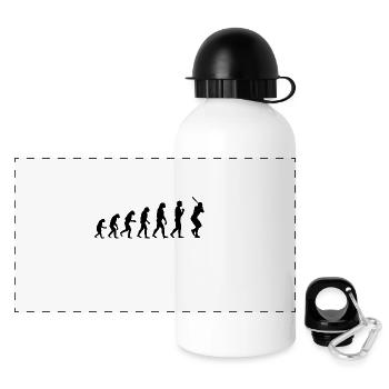 Baseball Evolution Shirt - Sport - Panorama Trinkflasche mit Deckel 500 ml - Weiß - Vorne