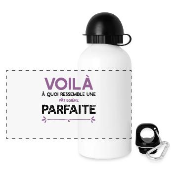 Une Pâtissière parfaite cadeau - Gourde panoramique avec couvercle 500 ml - blanc - Devant