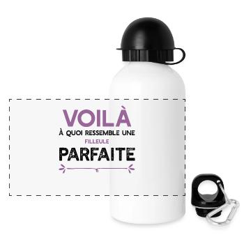 Une Filleule parfaite cadeau - Gourde panoramique avec couvercle 500 ml - blanc - Devant