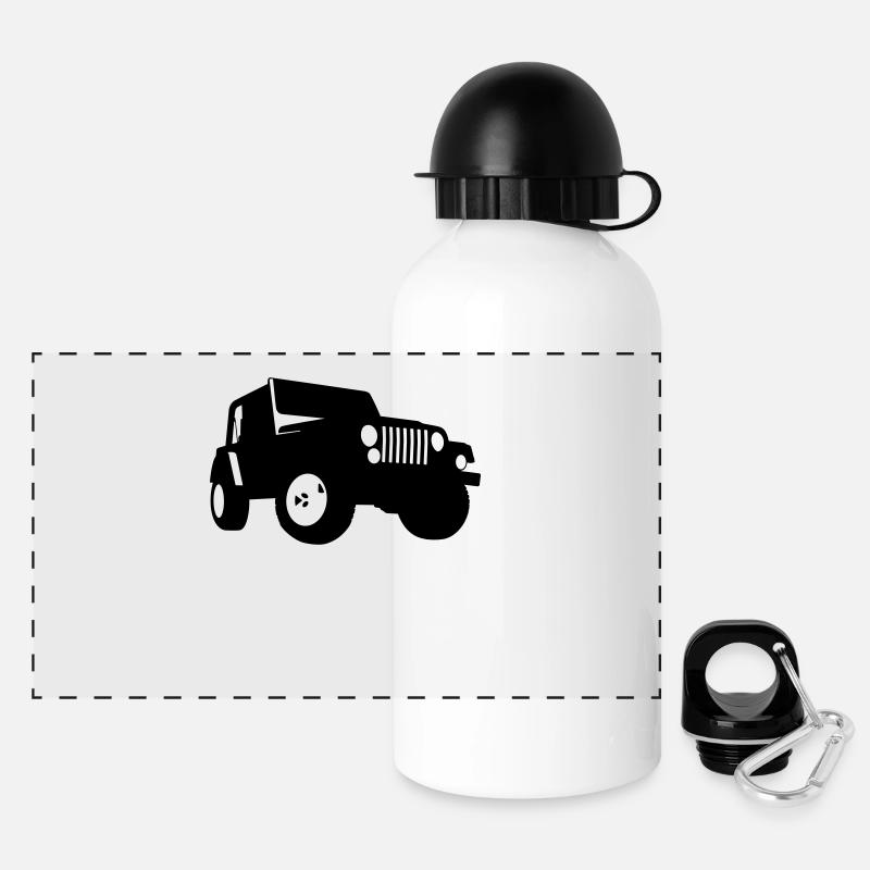 Jeep - SUV - Gourde panoramique avec couvercle 500 ml - blanc