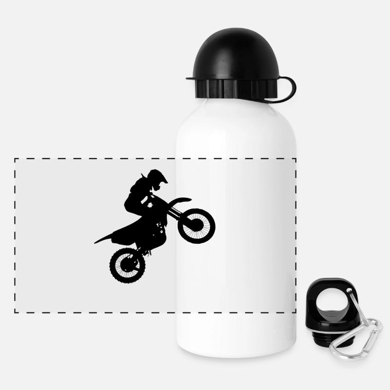 Motorcycle Motorcross - Panoramic Thermal Bottle with Lid 500 ml - white