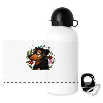Le bonheur Beauceron - Gourde panoramique avec couvercle 500 ml - blanc - Devant