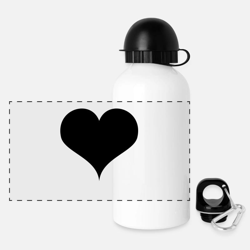 heart - Panoramic Thermal Bottle with Lid 500 ml - white
