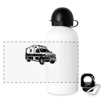 Ambulance / Ambulance 01_schwarz - Gourde panoramique avec couvercle 500 ml - blanc - Devant