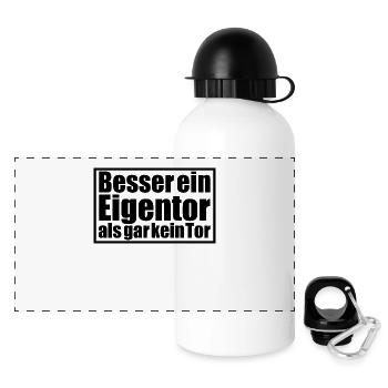 Besser ein Eigentor - Panorama Trinkflasche mit Deckel 500 ml - Weiß - Vorne