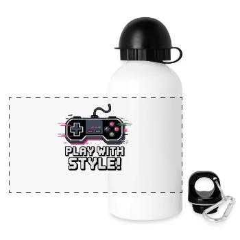 VIDEOSPIEL-CONTROLLER - Panorama Trinkflasche mit Deckel 500 ml - Weiß - Vorne