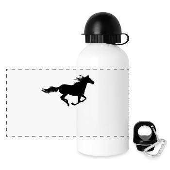 Running horse - Gourde panoramique avec couvercle 500 ml - blanc - Devant