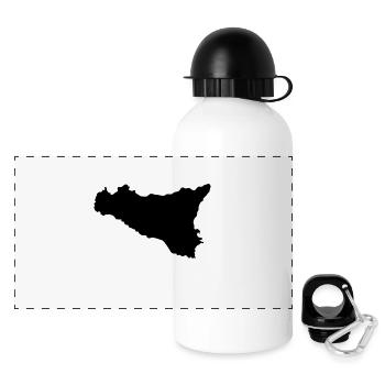 carte sicilienne - Gourde panoramique avec couvercle 500 ml - blanc - Devant
