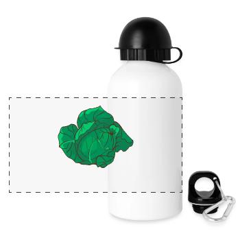 Chou blanc de l’herbe blanche cap kappus - Gourde panoramique avec couvercle 500 ml - blanc - Devant
