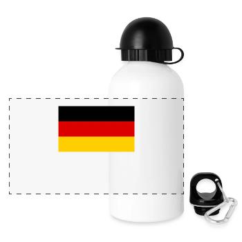 German flag - Panoramic Thermal Bottle with Lid 500 ml - white - Front