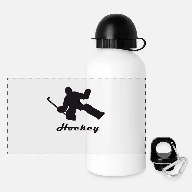 Hockey - Panorama Trinkflasche mit Deckel 500 ml - Weiß
