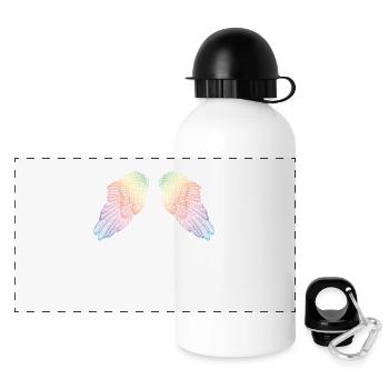 Rainbow Coloured Angel Wings - Panoramic Thermal Bottle with Lid 500 ml - white - Front