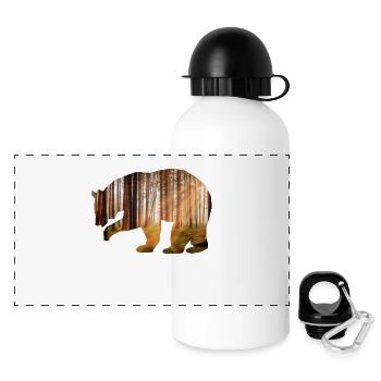 Bear Forest - Panorama Trinkflasche mit Deckel 500 ml - Weiß - Vorne