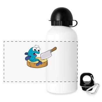 Fish knife ax - Panoramic Thermal Bottle with Lid 500 ml - white - Front