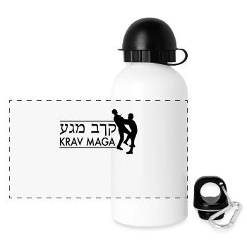 Krav Maga - Panorama Trinkflasche mit Deckel 500 ml - Weiß - Vorne