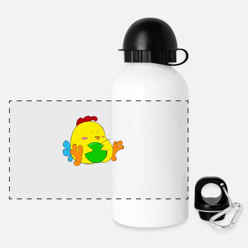 poulet - Gourde panoramique avec couvercle 500 ml - blanc