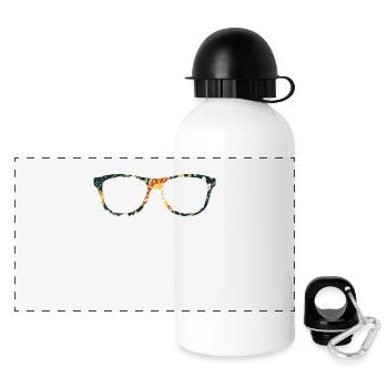 Brille - Panorama Trinkflasche mit Deckel 500 ml - Weiß - Vorne