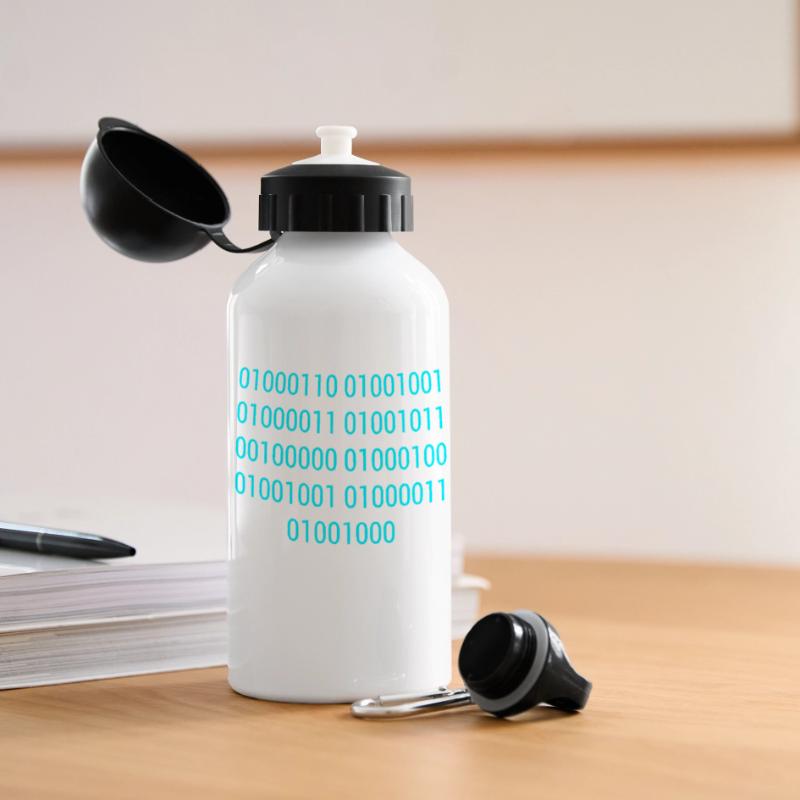 BINARY CODE / BINÄRCODE F**K DICH GESCHENKIDEE Panorama Trinkflasche mit Deckel 500 ml
