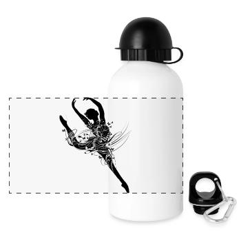 Une danseuse de ballet en robe de ballet imaginati - Gourde panoramique avec couvercle 500 ml - blanc - Devant