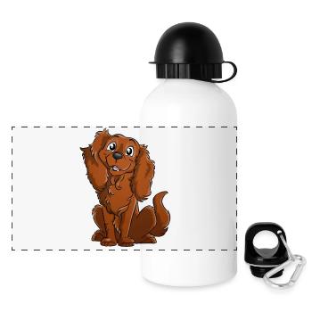 King Charles - Feuer - Panorama Trinkflasche mit Deckel 500 ml - Weiß - Vorne