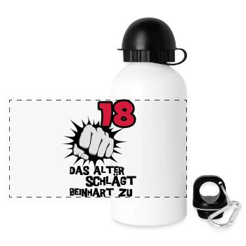 18ème Date de naissance: Age claque Beinhart - Gourde panoramique avec couvercle 500 ml - blanc - Devant