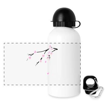 Cherry Blossoms - Panorama Trinkflasche mit Deckel 500 ml - Weiß - Vorne
