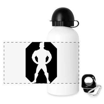 Super Hero Design - Panorama Trinkflasche mit Deckel 500 ml - Weiß - Vorne