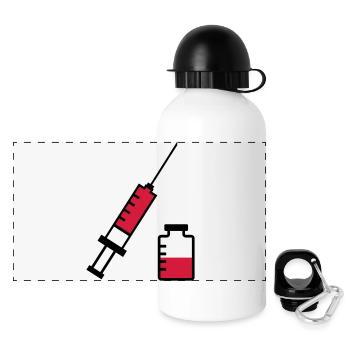 Spritze - Panorama Trinkflasche mit Deckel 500 ml - Weiß - Vorne