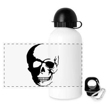 skull_001 - Panorama Trinkflasche mit Deckel 500 ml - Weiß - Vorne