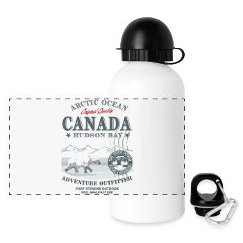Polar Bear - Canada - Panorama Trinkflasche mit Deckel 500 ml - Weiß - Vorne