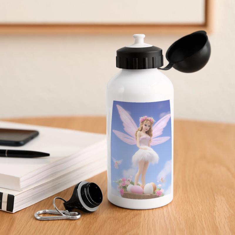 Retro style Pixie on Egg- Easter Panoramic Thermal Bottle with Lid 500 ml