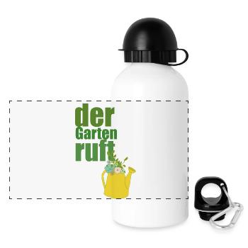 der garten ruft - Panorama Trinkflasche mit Deckel 500 ml - Weiß - Vorne