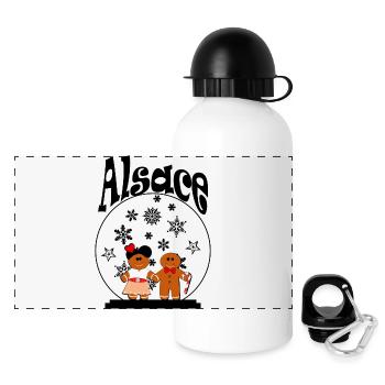 T-shirt accessory: Alsace Christmas ball - Panoramic Thermal Bottle with Lid 500 ml - white - Front