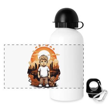 Kein Krieg ! - Panorama Trinkflasche mit Deckel 500 ml - Weiß - Vorne