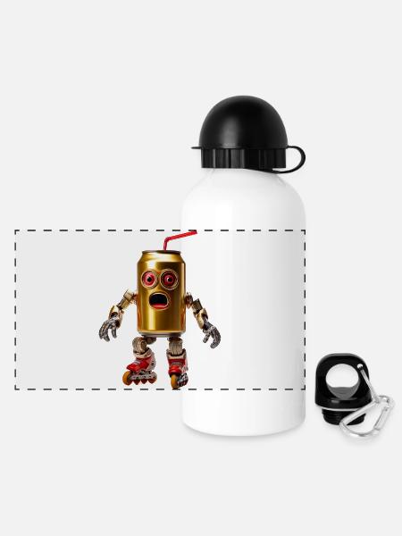 Beer can with straw - Panoramic Thermal Bottle with Lid 500 ml - white
